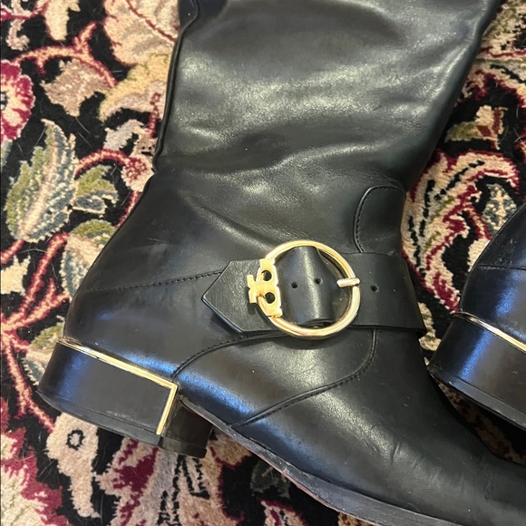 Tory Burch Black Leather Heeled Boots - Picture 9 of 16